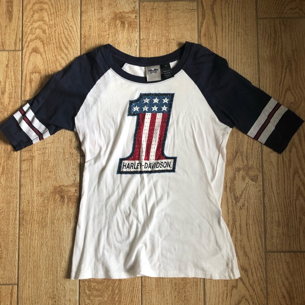 Harley Davidson American Flag Shirt